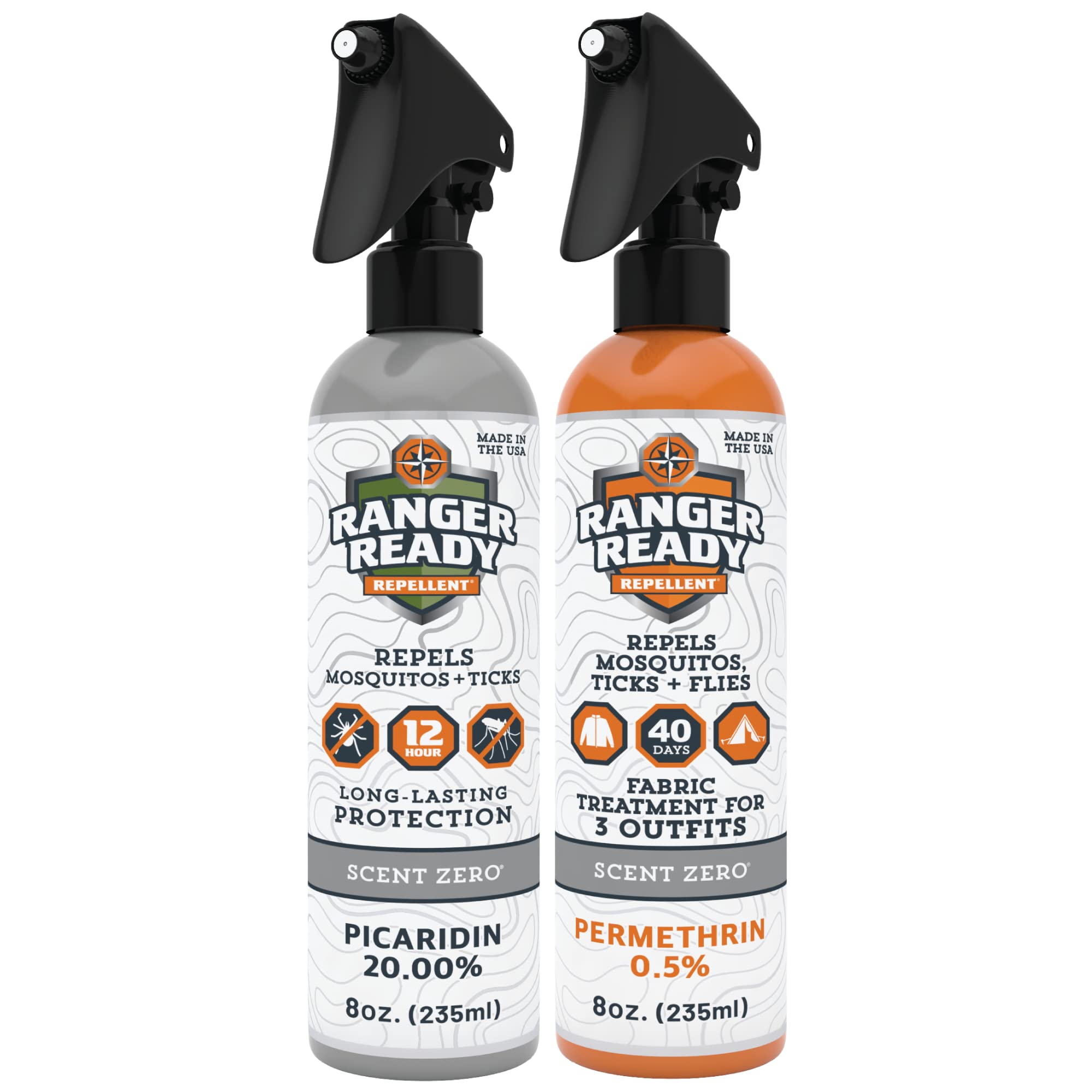 Ranger Ready P2Pak bottle front showing scent-free formula for outdoor protection
