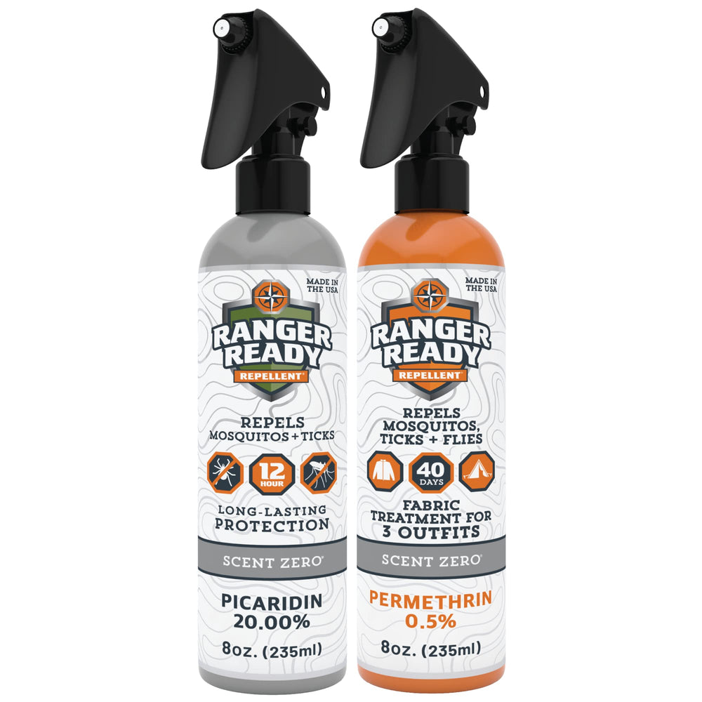 Ranger Ready P2Pak bottle front showing scent-free formula for outdoor protection