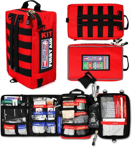 Rapid Care first aid kit color-coded layout enables quick item finding during emergencies.