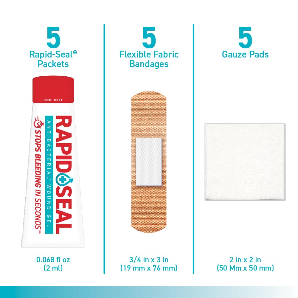 Rapid-Seal adhesive bandages 3/4in x 3in for quick, secure protection of small cuts.