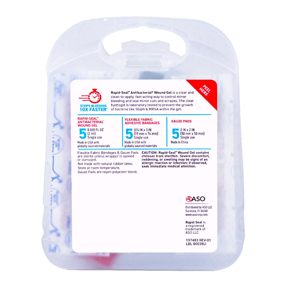Rapid-Seal travel-ready kit fits compactly for on-the-go care.