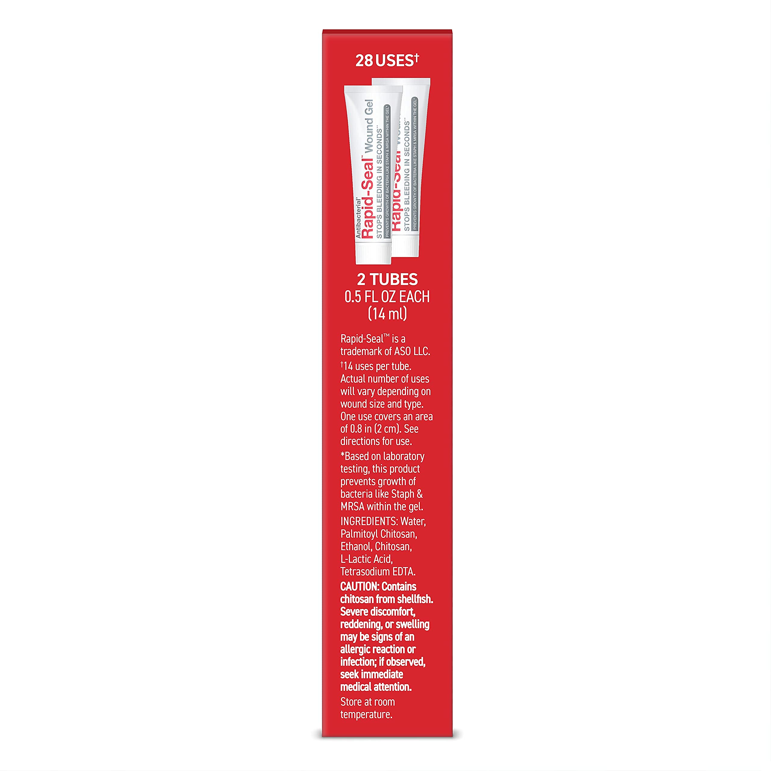 Rapid-Seal Wound Gel covering a wound with gauze for protection