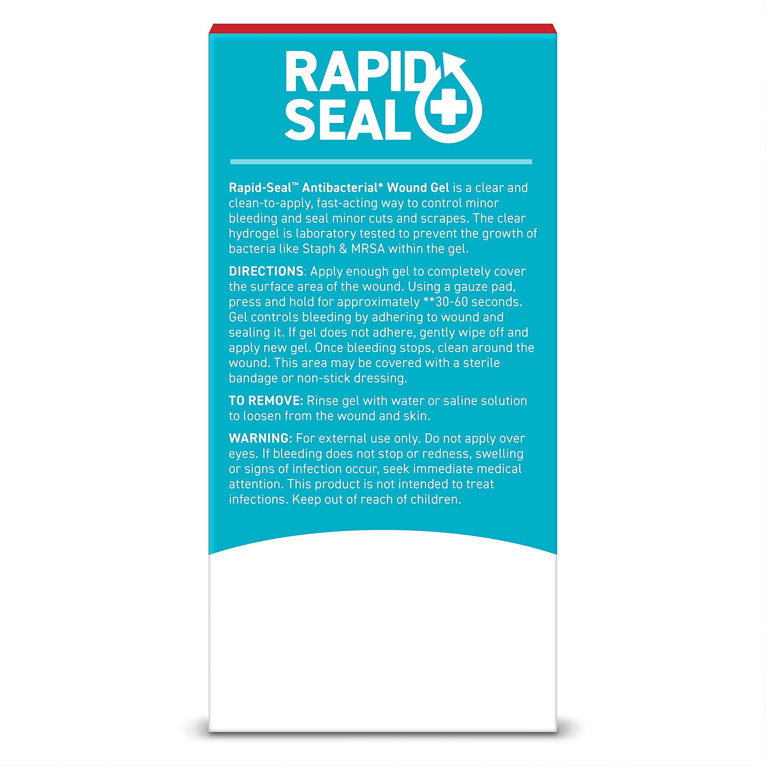 Rapid-Seal Wound Gel packaging box on a table