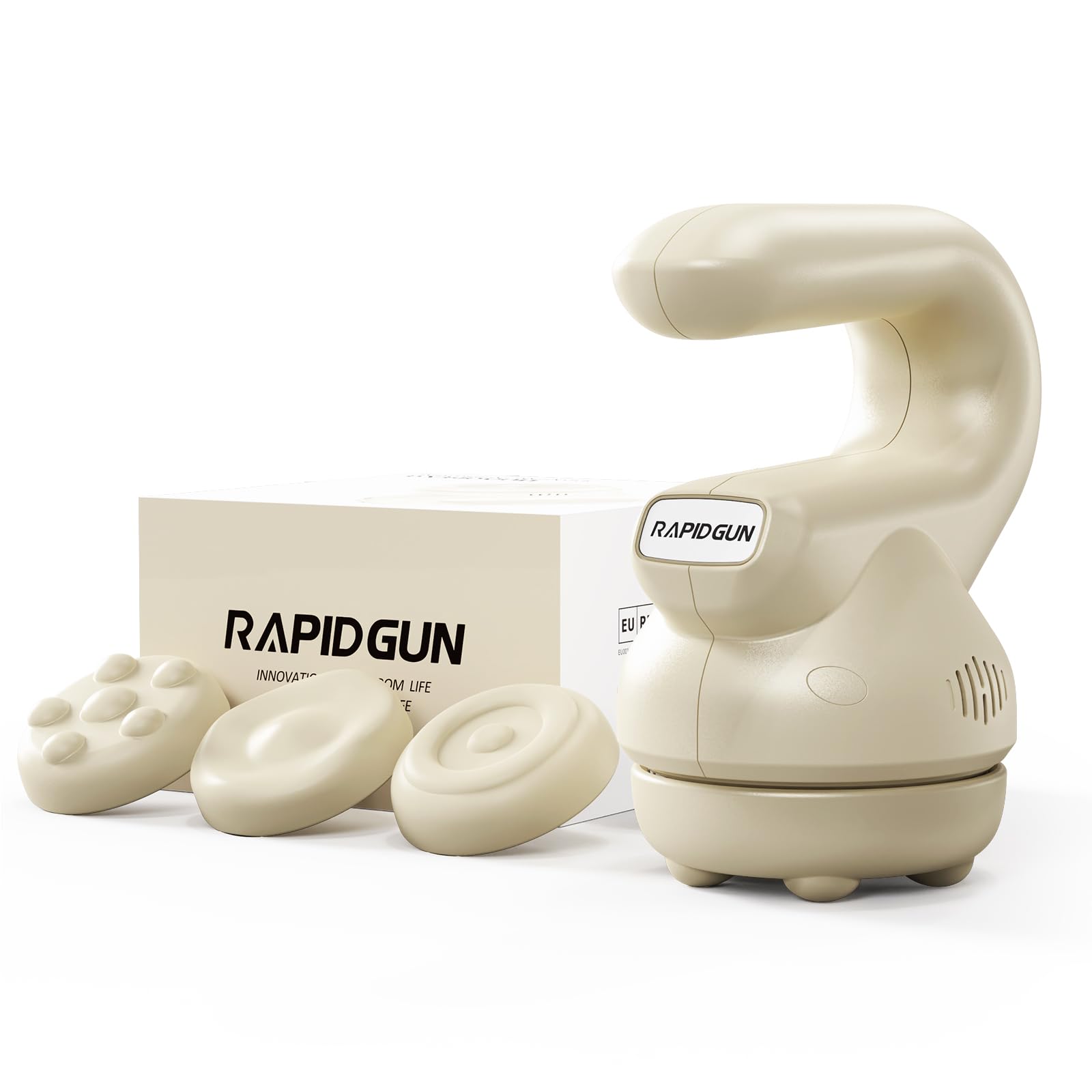 RapidGun Prime back massage highlights deep tissue relief and mobility.