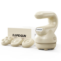 RapidGun Prime back massage highlights deep tissue relief and mobility.