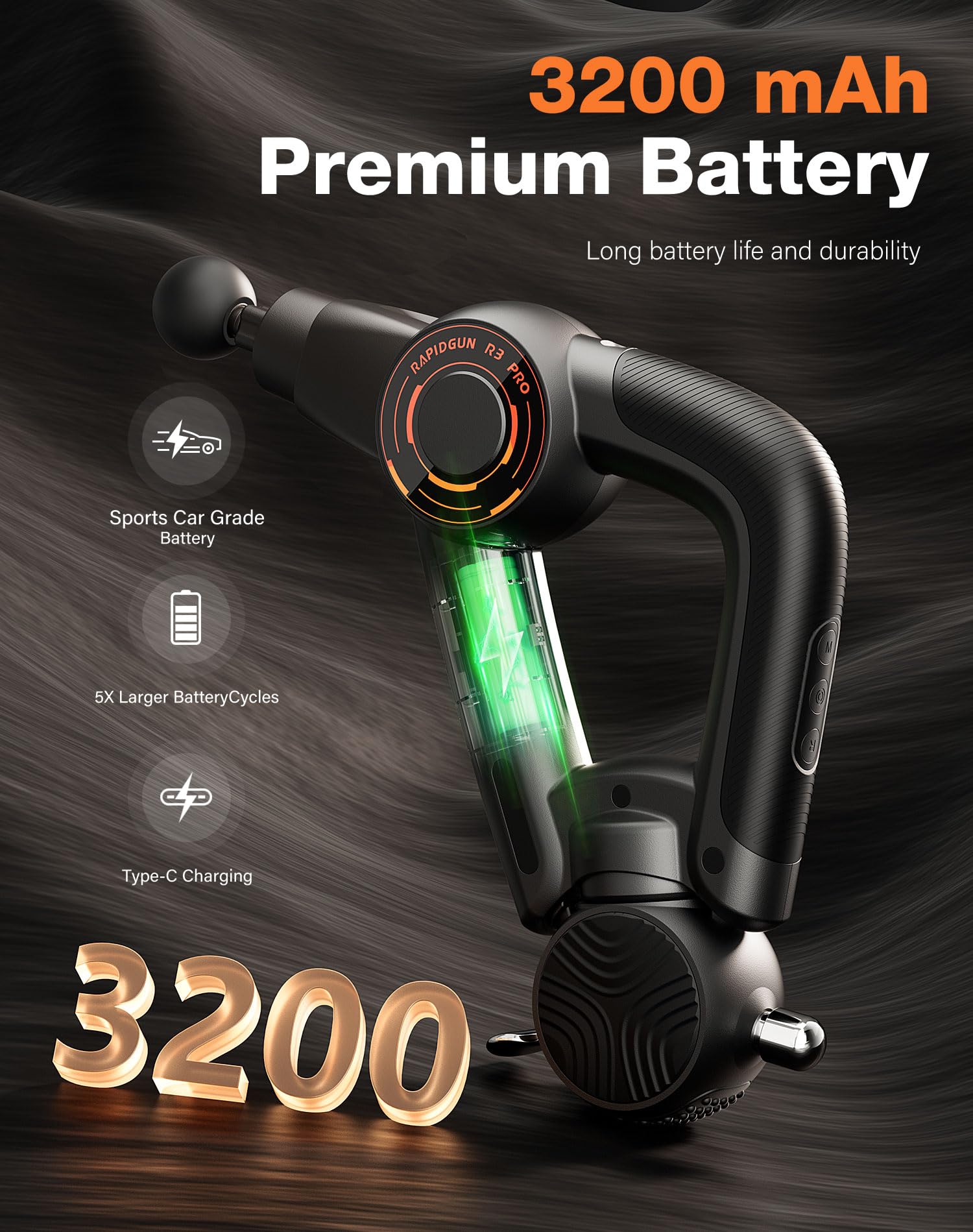 RapidGun R3 Pro high-frequency vibration supports post-workout circulation.