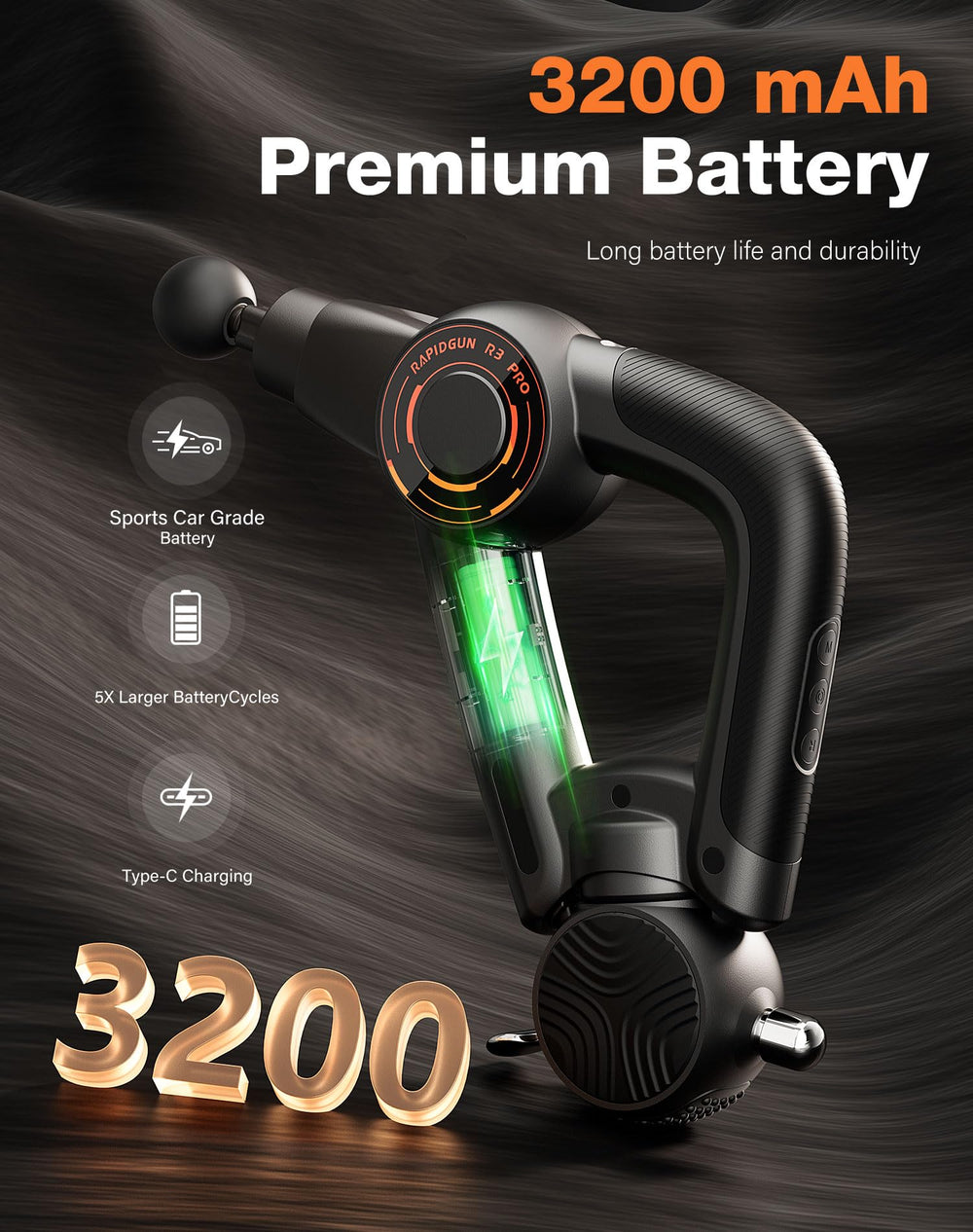 RapidGun R3 Pro high-frequency vibration supports post-workout circulation.