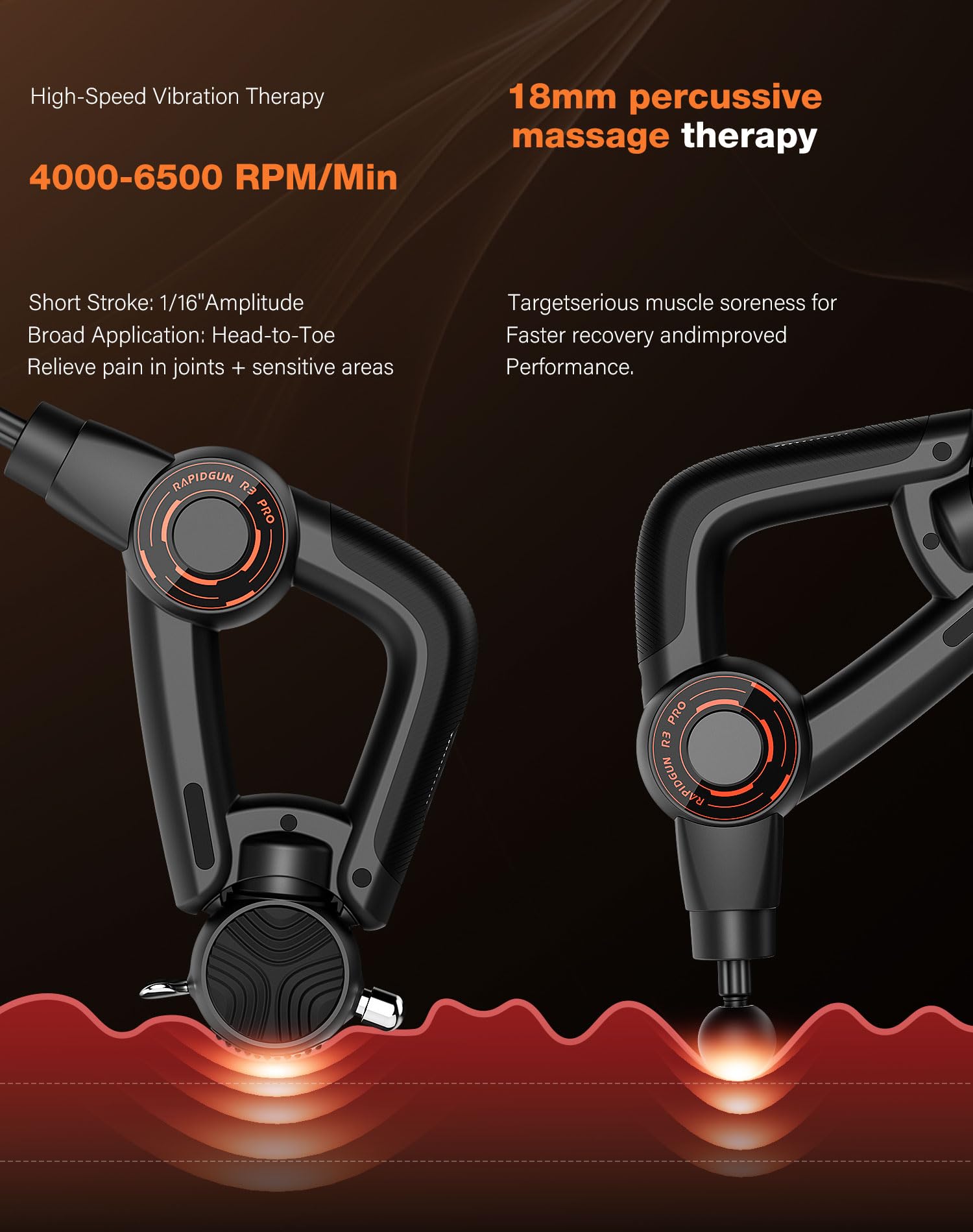 RapidGun R3 Pro triangular handle enables versatile grip angles.