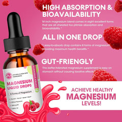 Raspberry flavor close-up on M inch Magnesium Liquid Drops for daily use.