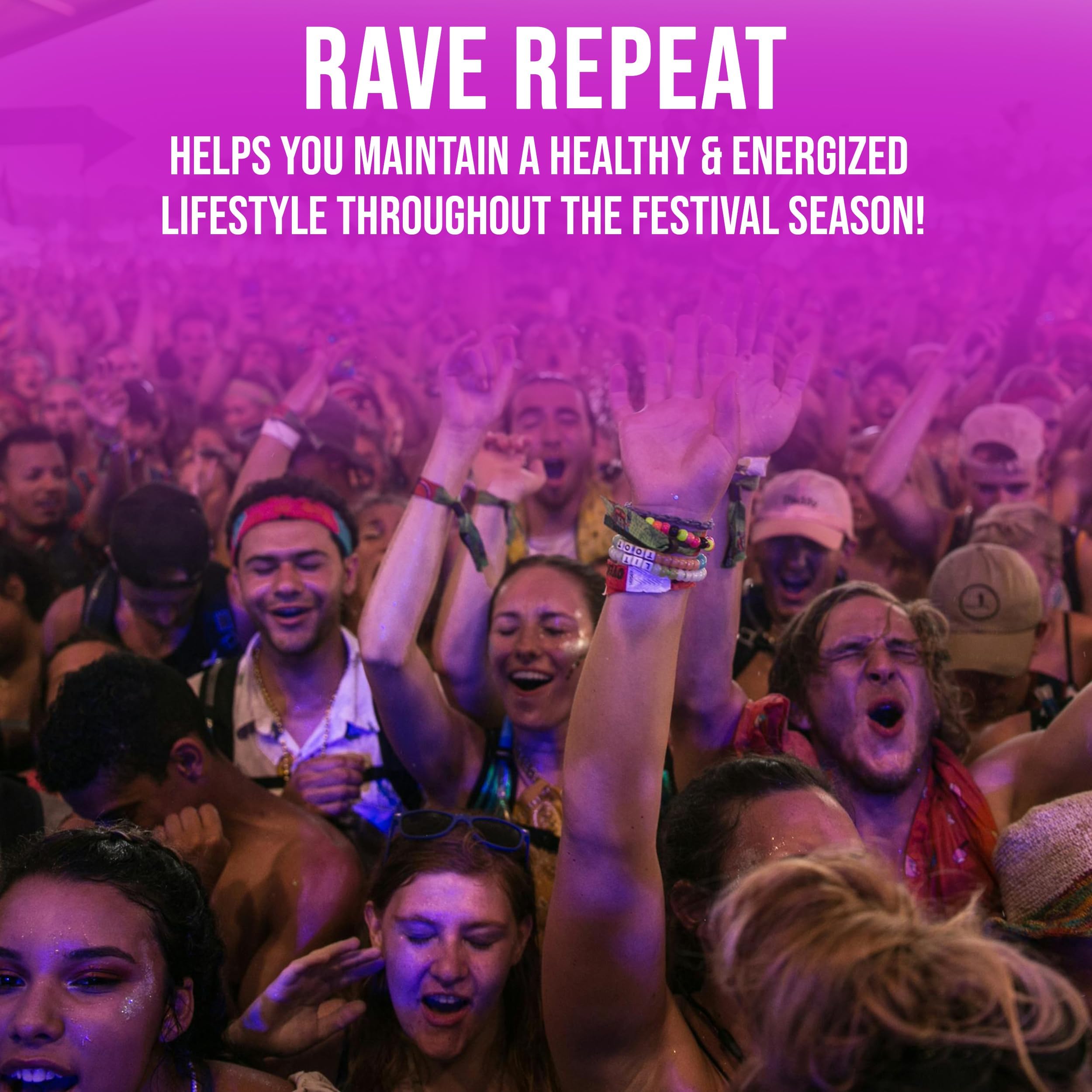 Rave Repeat CoQ10 vitamins close-up for sustained energy
