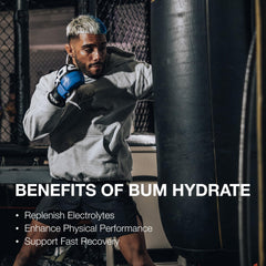 RAW Bum Hydrate blue raspberry close-up highlights USA-made formula