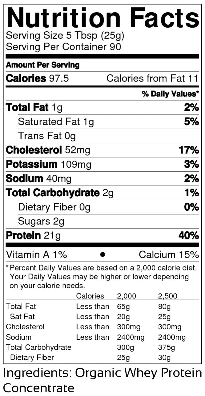 Raw Organic Whey unflavored powder closeup highlights clean ingredient profile