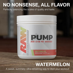RAW Pump Stim Free Watermelon dissolving in water for a smooth, non-stim pre-workout routine.