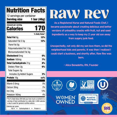 Raw Rev Glo packaging highlights gluten-free and non-GMO claims on the label.