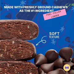 Raw Rev Glo bar sliced to reveal moist, fudgy interior.