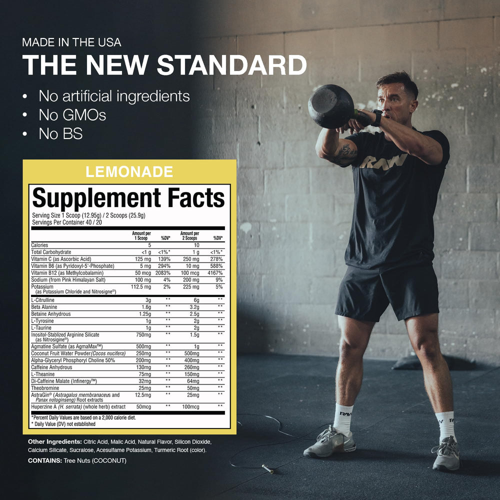 RAW Thavage scoop with powder suggesting 40 servings for ongoing training support