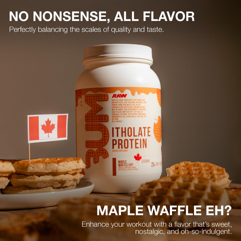 RAW Whey Isolate Maple Waffle Eh scoop demonstrates precise serving