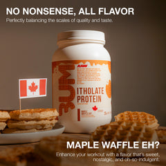 RAW Whey Isolate Maple Waffle Eh scoop demonstrates precise serving