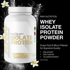 RAW Whey Isolate Vanilla serving scoop—easy daily protein.