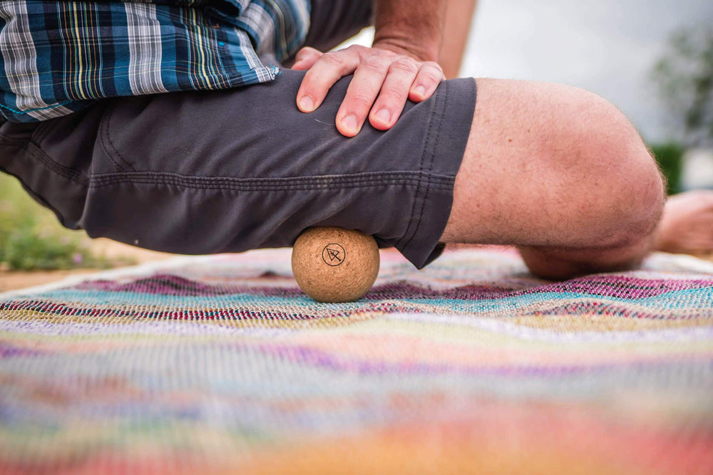 Rawlogy sustainable cork material highlighted in an eco-friendly massage tool.