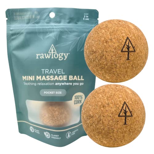 Rawlogy travel cork massage ball 1.9 inch, portable relief for knots