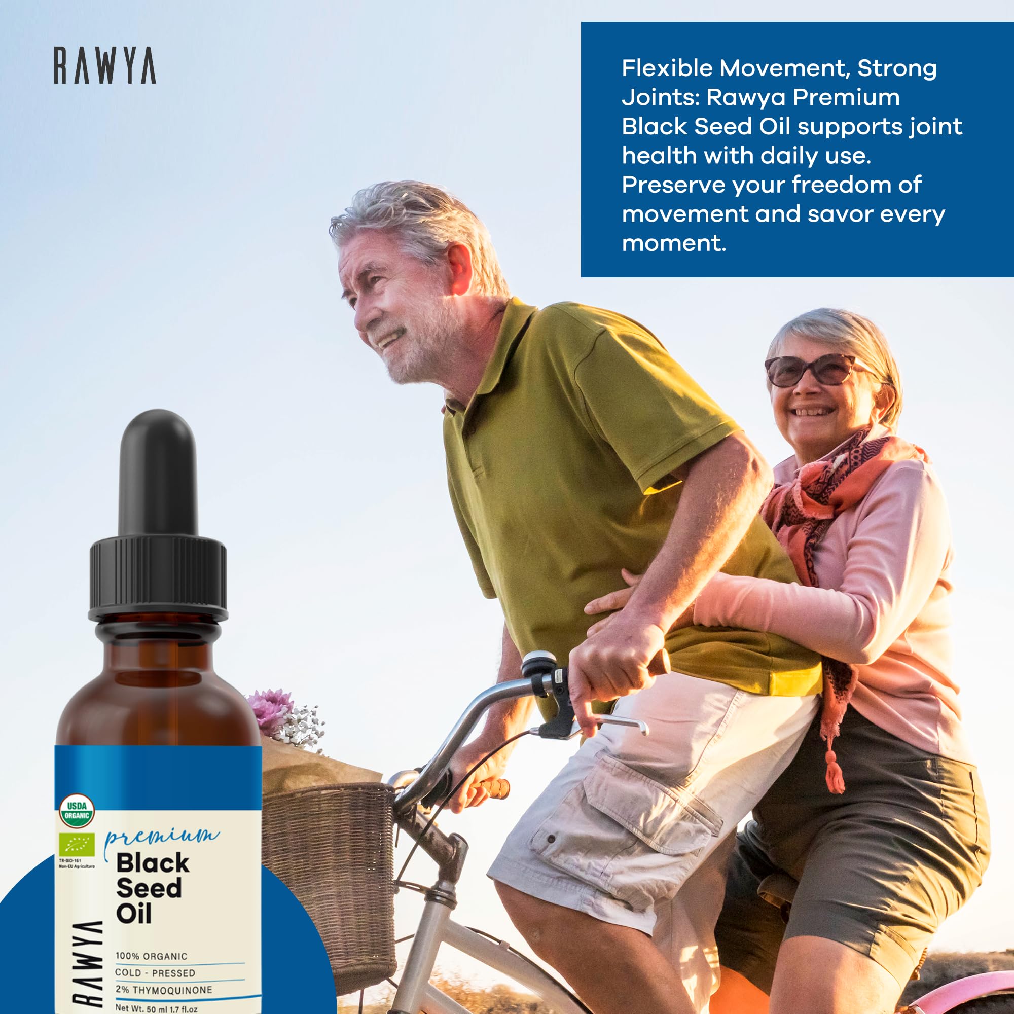 RAWYA Black Seed Oil pour shot demonstrates smooth texture for easy blending