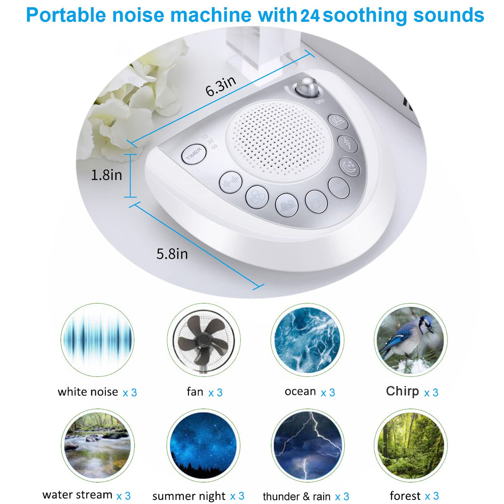 Raynic White Noise Machine battery-powered operation supports off-grid use