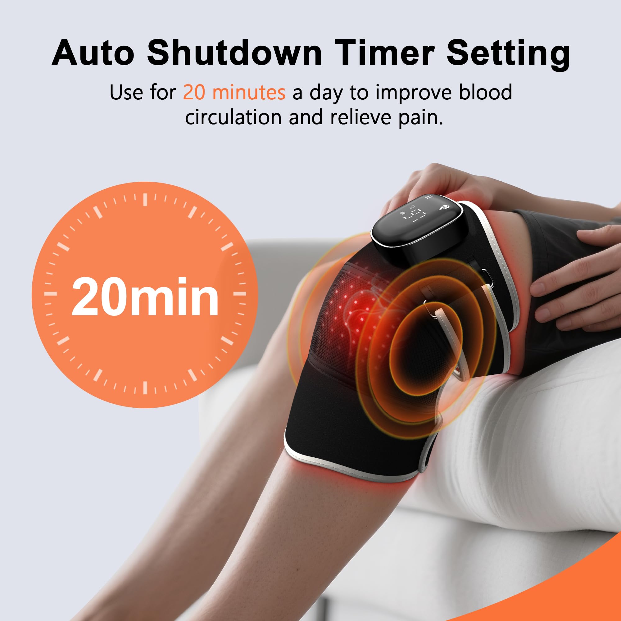 Rayocon five vibration levels offer targeted kneecap massage options.