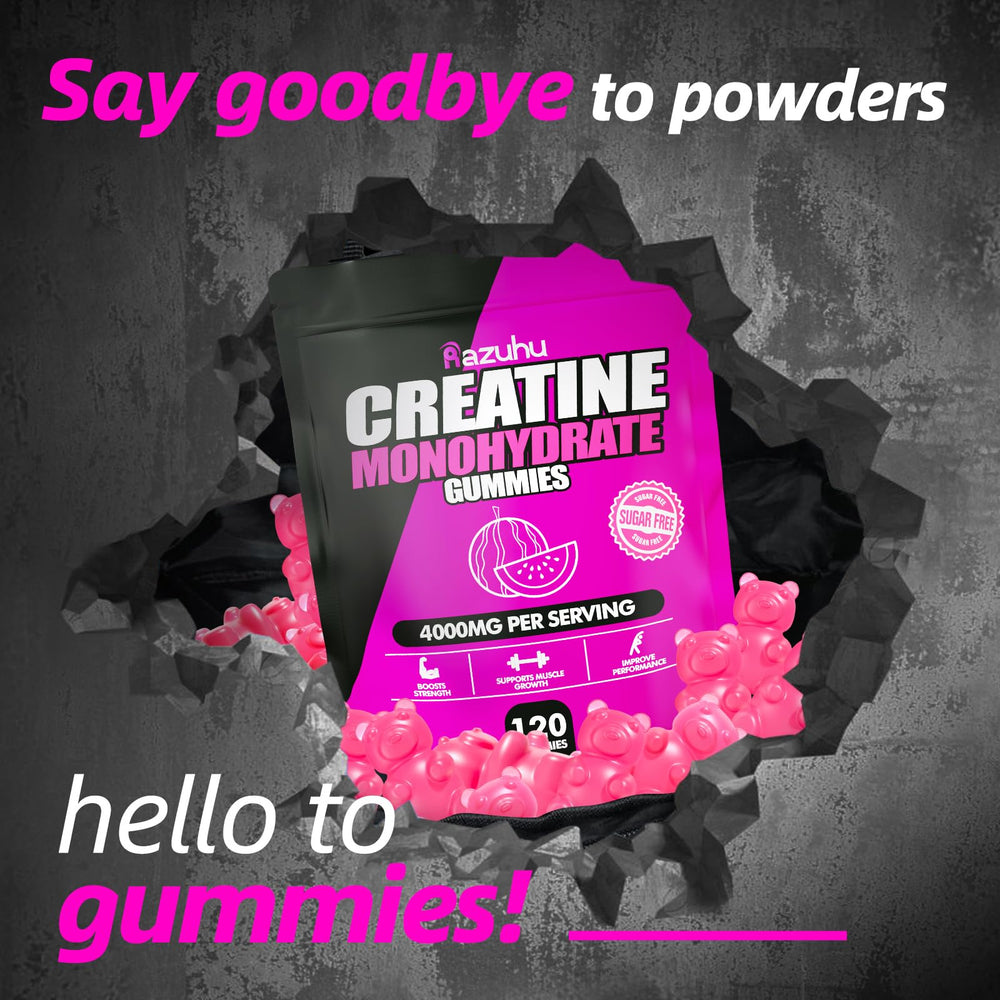 Razuhu Creatine Gummies vegan formula – plant-based, clean supplementation.