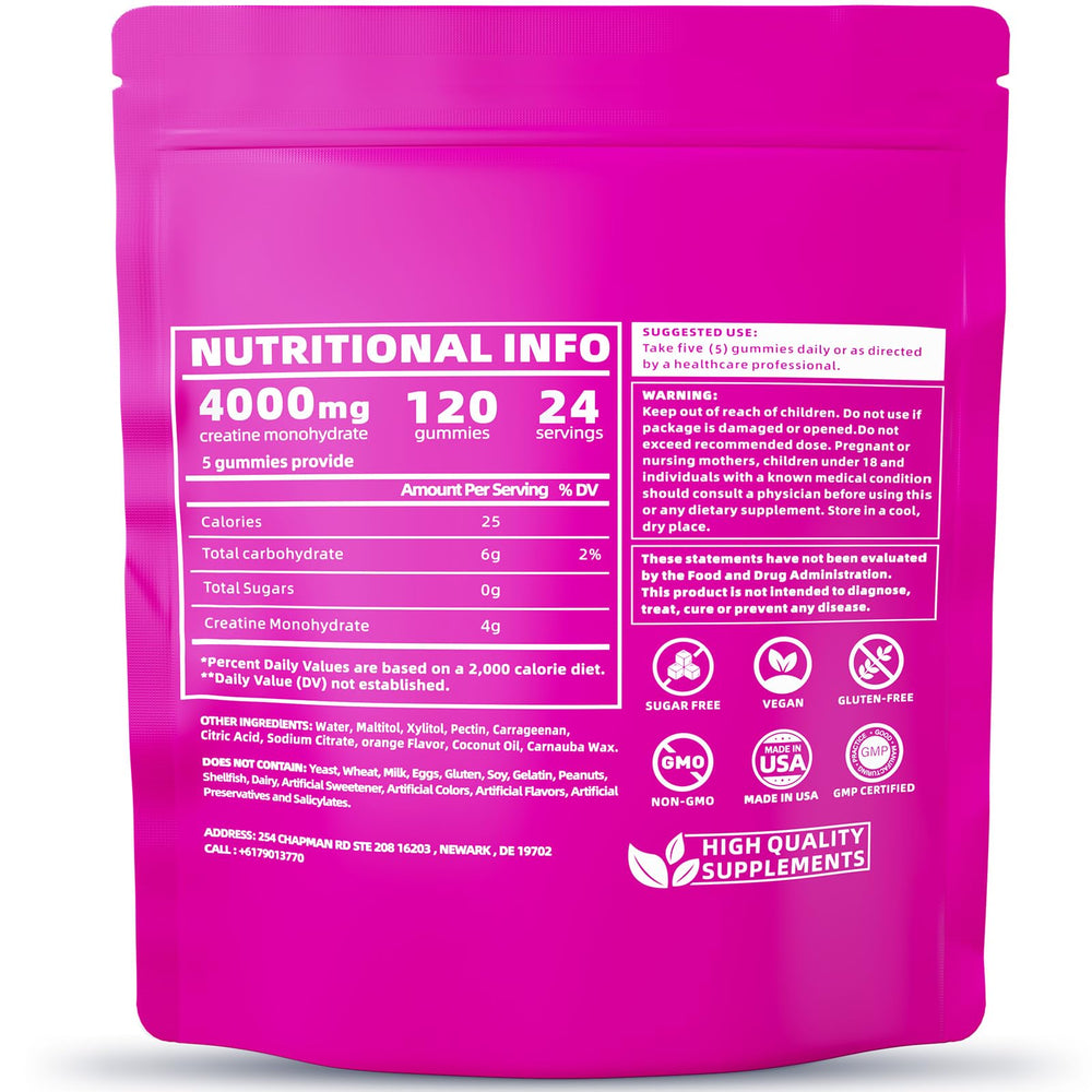 Razuhu Creatine Gummies bottle – 4 g creatine per serving.