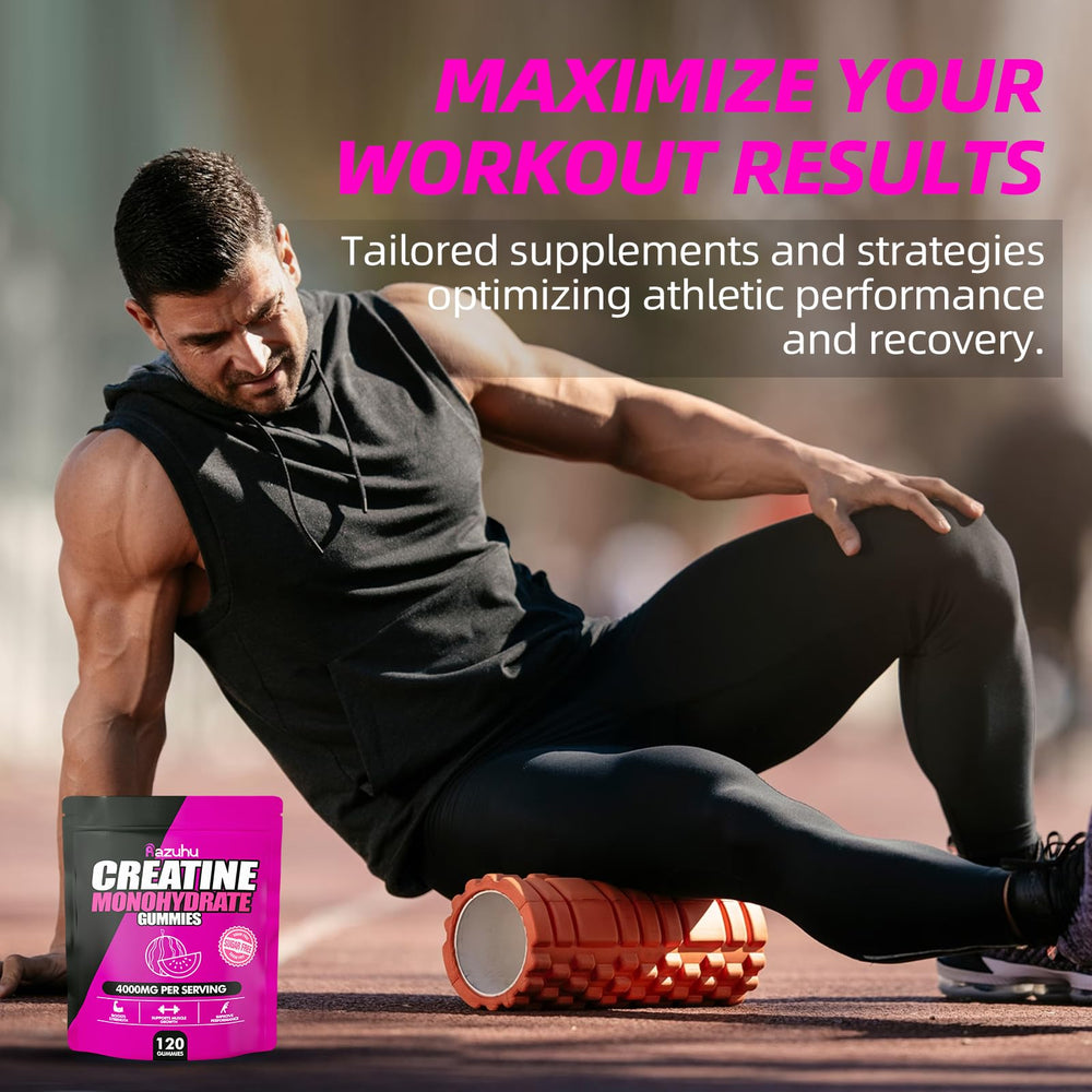 Razuhu Creatine Gummies sugar-free label – sugar-free pre-workout choice.