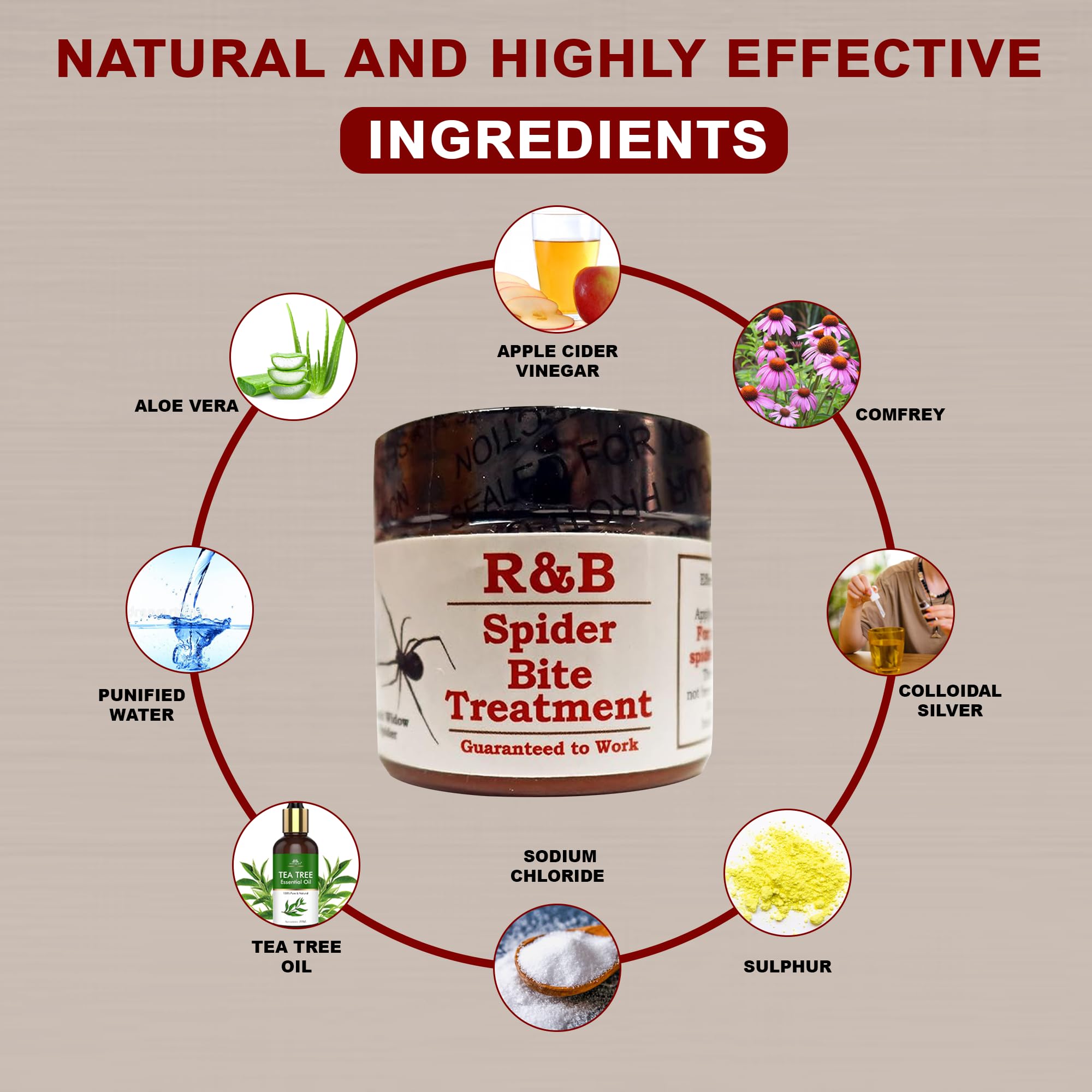 R&B Natural herbal blend label highlights plant-based skin soothing properties