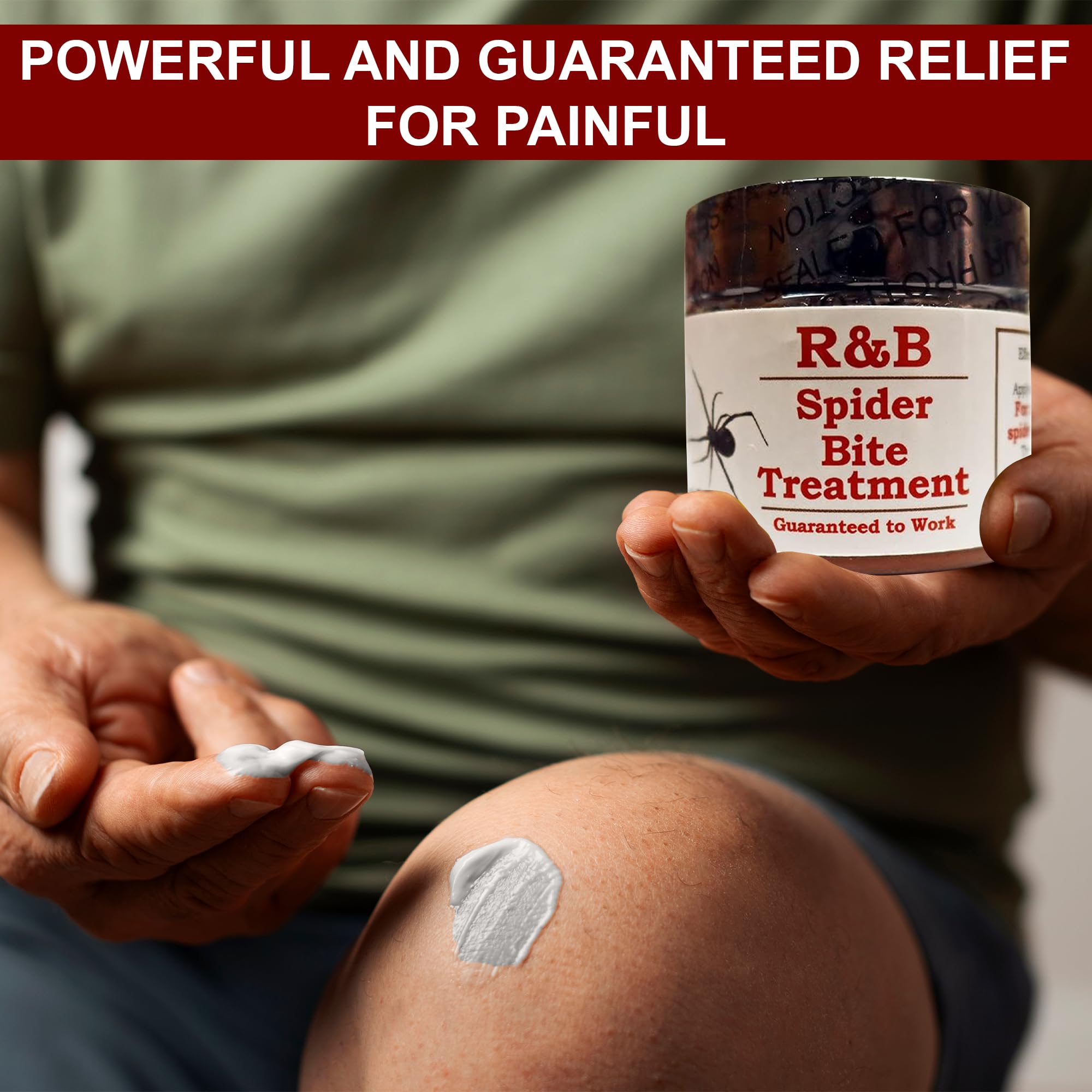 R&B Natural herbs label highlighting plant-based ingredients for skin relief