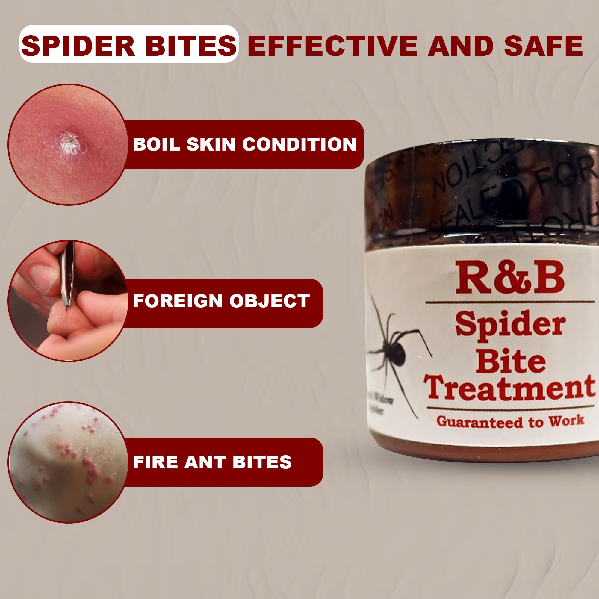 R&B Natural balm being applied to a bite for calming relief