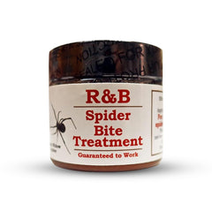 R&B Natural spider bite balm jar ready for soothing relief