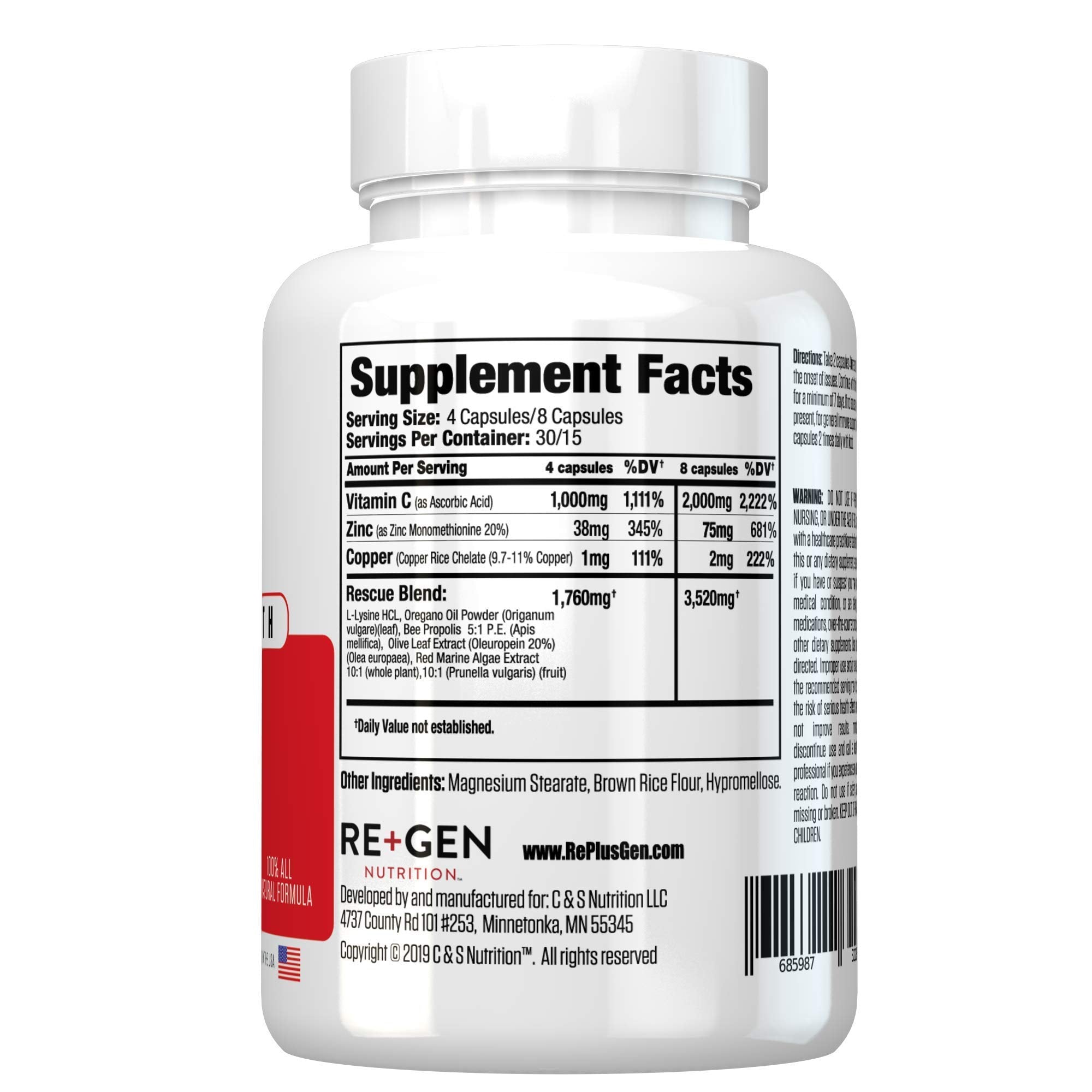 Final packaging shot showing 120 capsules per bottle.