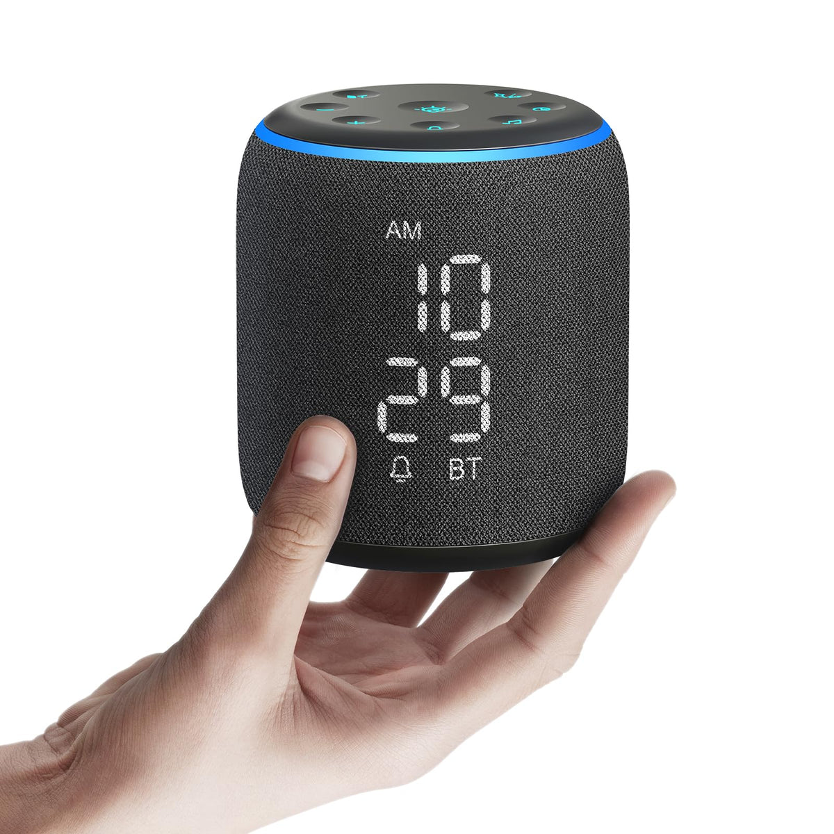 REACHER sound machine alarm clock on a nightstand promoting calm kids' sleep