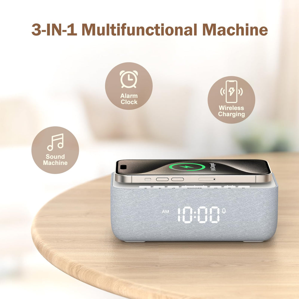 REACHER white-noise sound machine front view with built-in speakers for soothing sleep.