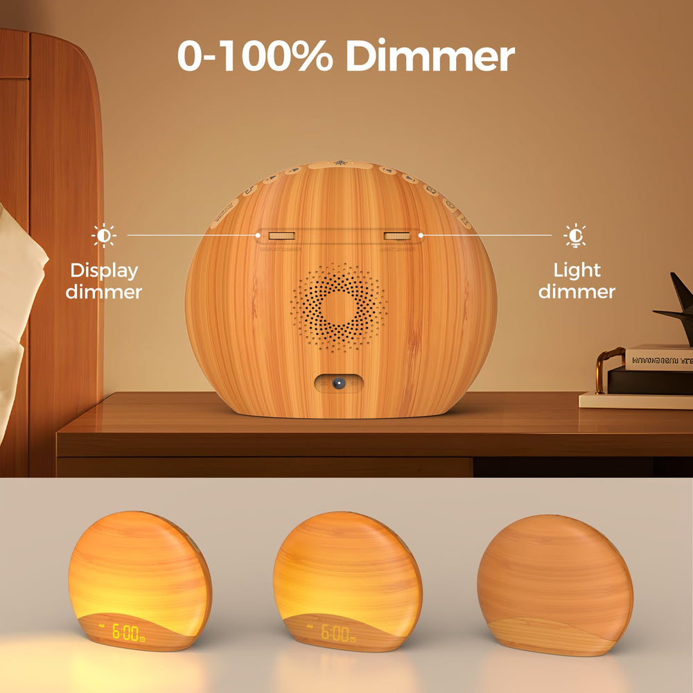 REACHER Wood grain face design adds minimalist bedroom style.