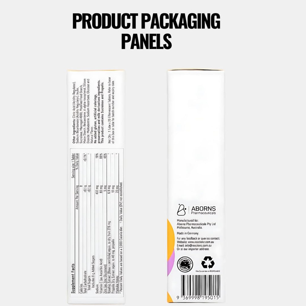 REACTONZ Immunity Plus orange fizz captured mid-effervescence