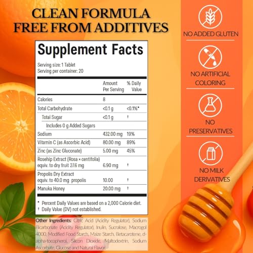 REACTONZ Immunity Plus glass with water showing orange fizz