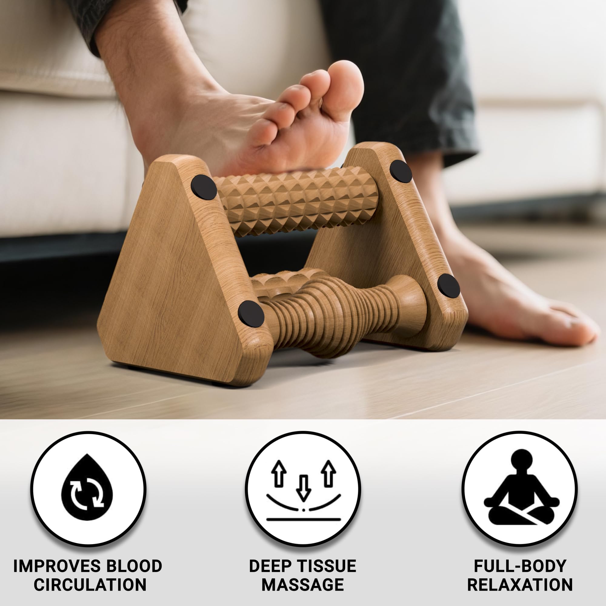READAEER Foot Roller’s non-slip base keeps the massage stable.