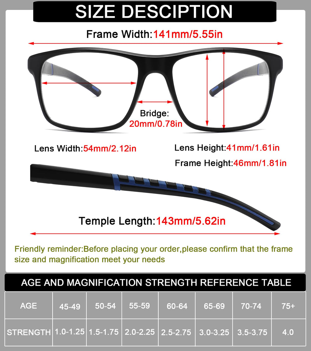 Readersoul blue light blocking glasses 2.75, reduces screen eye strain.