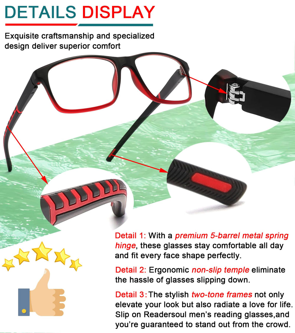 Readersoul large two-tone frame, bold style with comfortable fit.