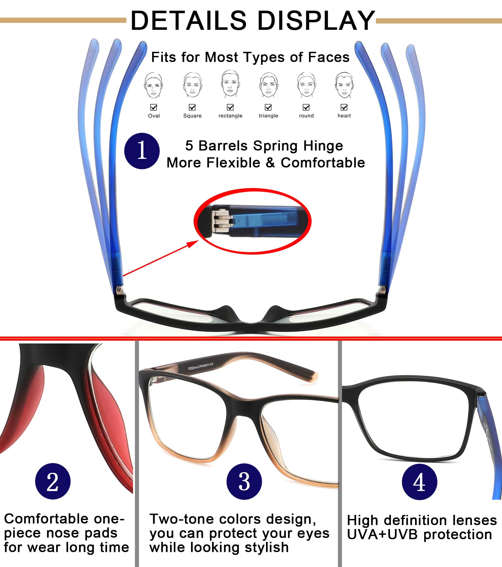 Readersoul reading glasses with UV protection for daytime screen work.