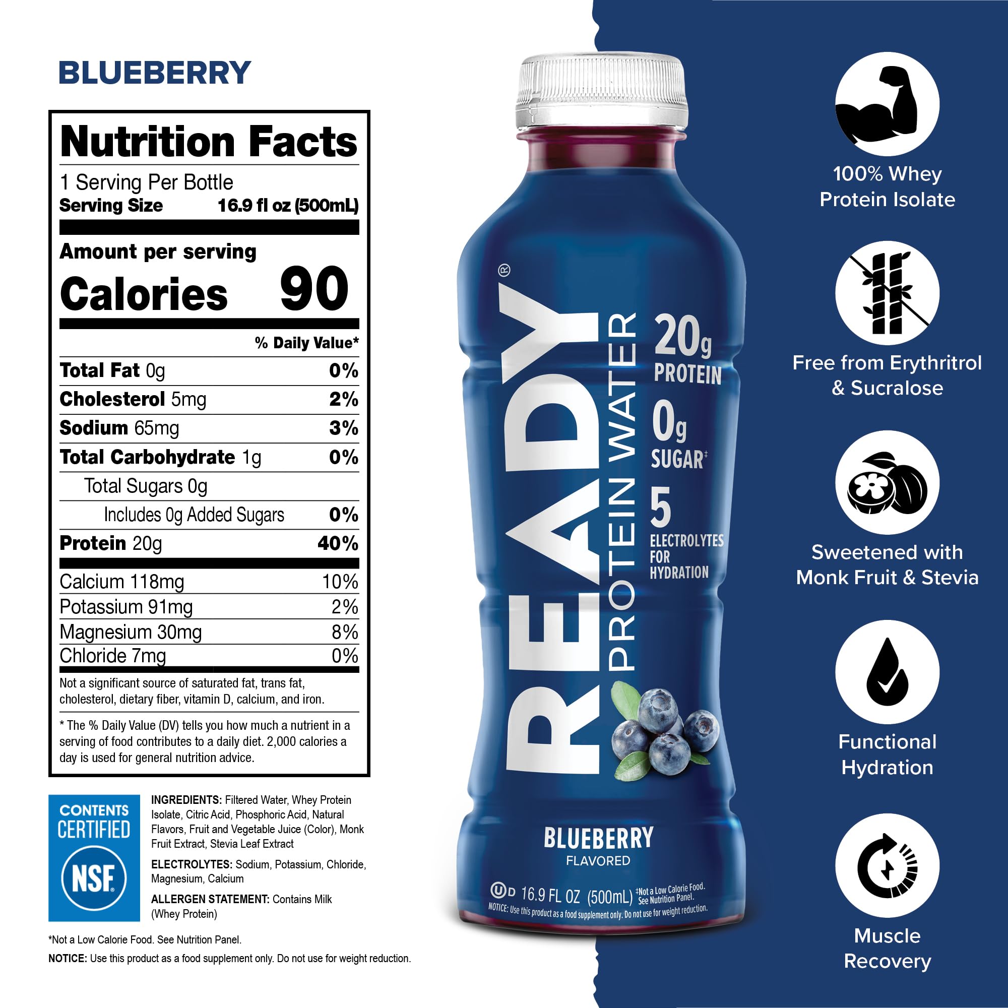 Pouring Ready Clear Protein Water blueberry for quick hydration