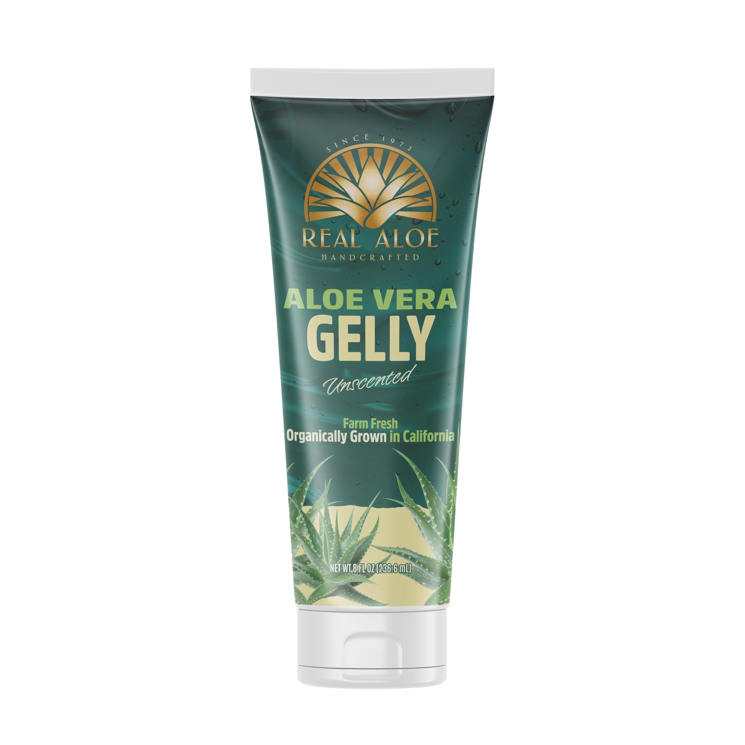 Real Aloe Aloe Vera Gelly unscented gel bottle provides quick absorption and deep hydration.