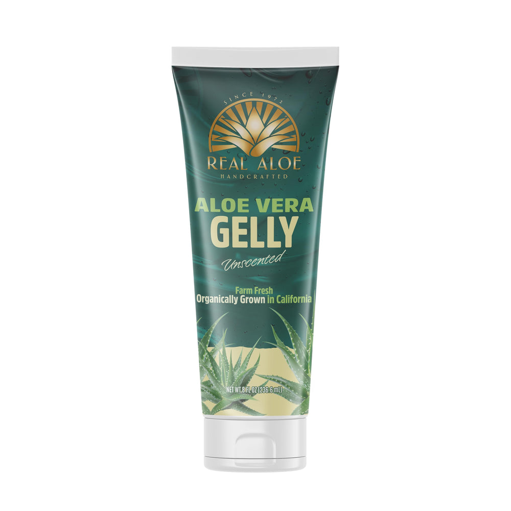 Real Aloe Aloe Vera Gelly unscented gel bottle provides quick absorption and deep hydration.