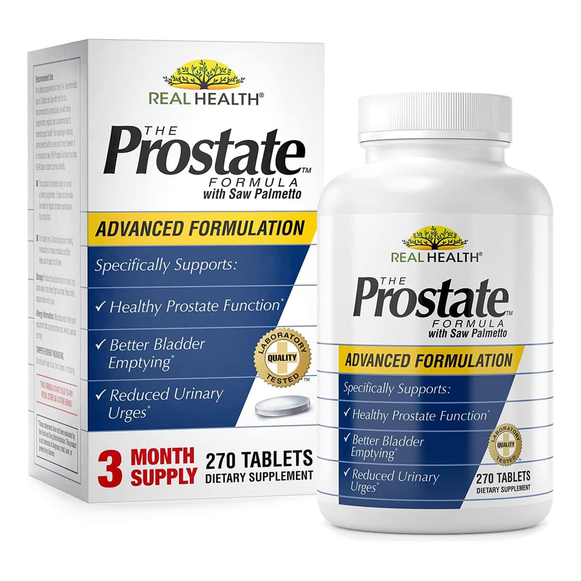 Real Health Prostate Formula bottle for daily use