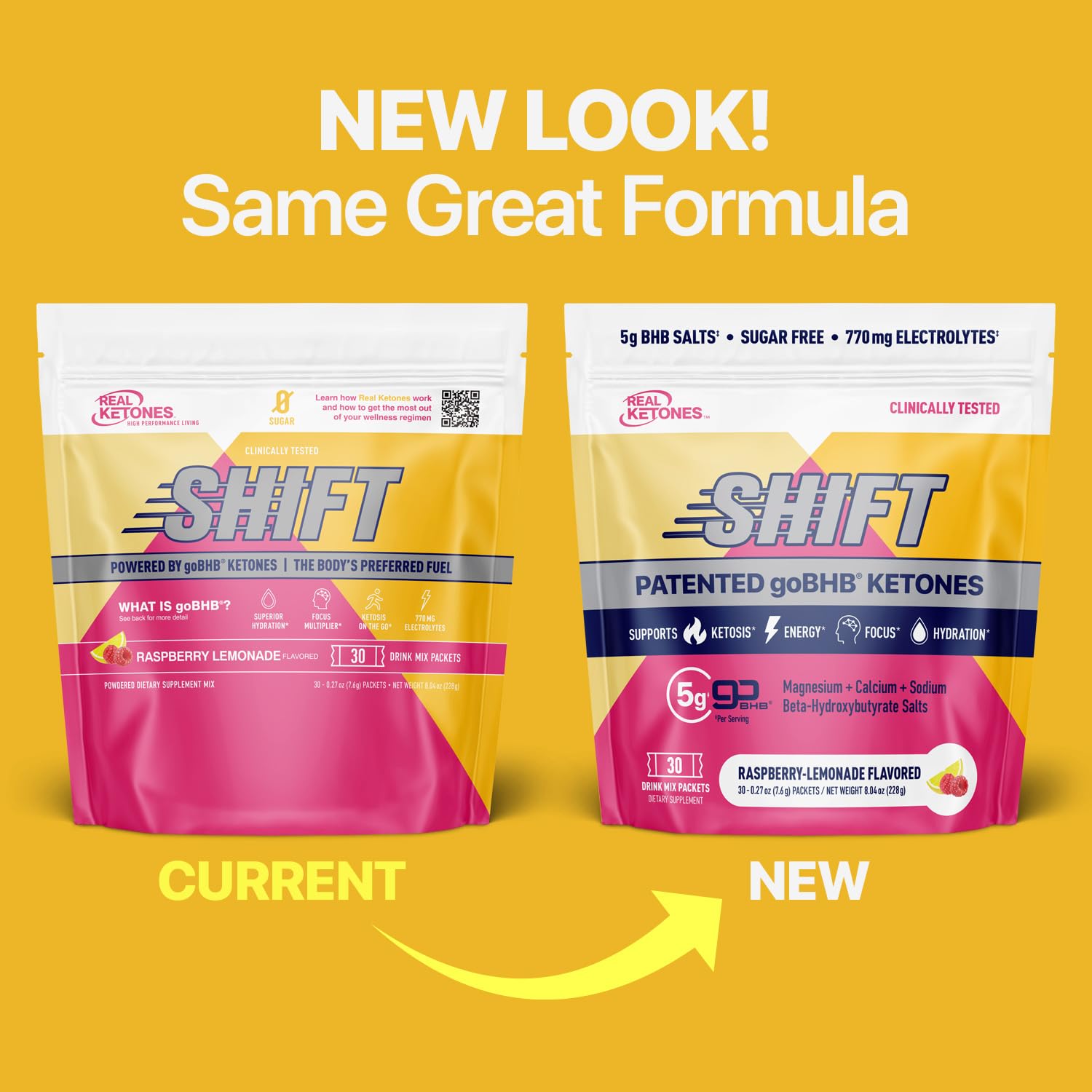 Real Ketones BHB exogenous ketones packets dissolving in water for quick ketosis support.
